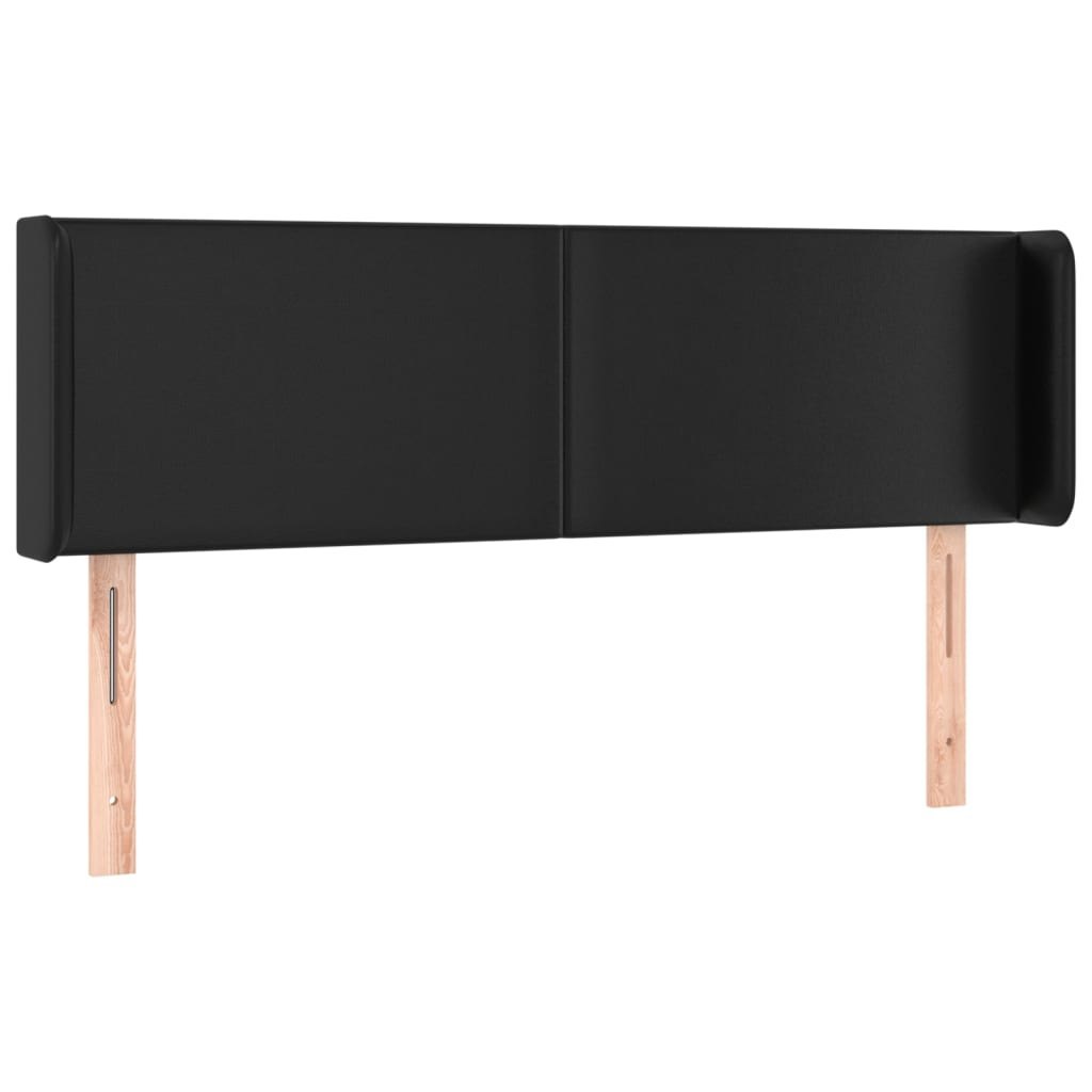 Zagłówek do łóżka z LED, czarny, 147x16x78/88cm, sztuczna skóra Lumarko!