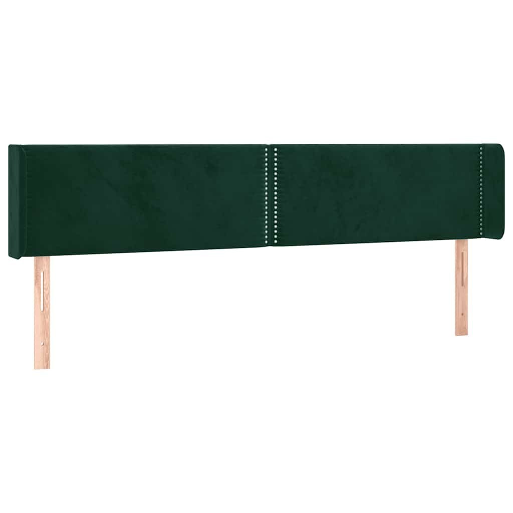 Zagłówek do łóżka z LED, ciemnozielony, 203x16x78/88cm, aksamit Lumarko!