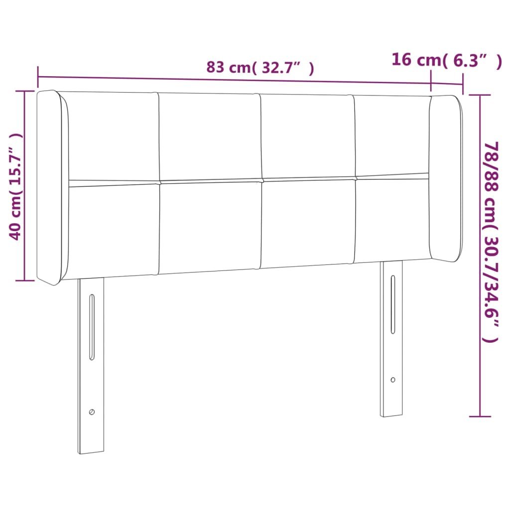 Zagłówek do łóżka z LED, niebieski, 83x16x78/88 cm, tkanina Lumarko!