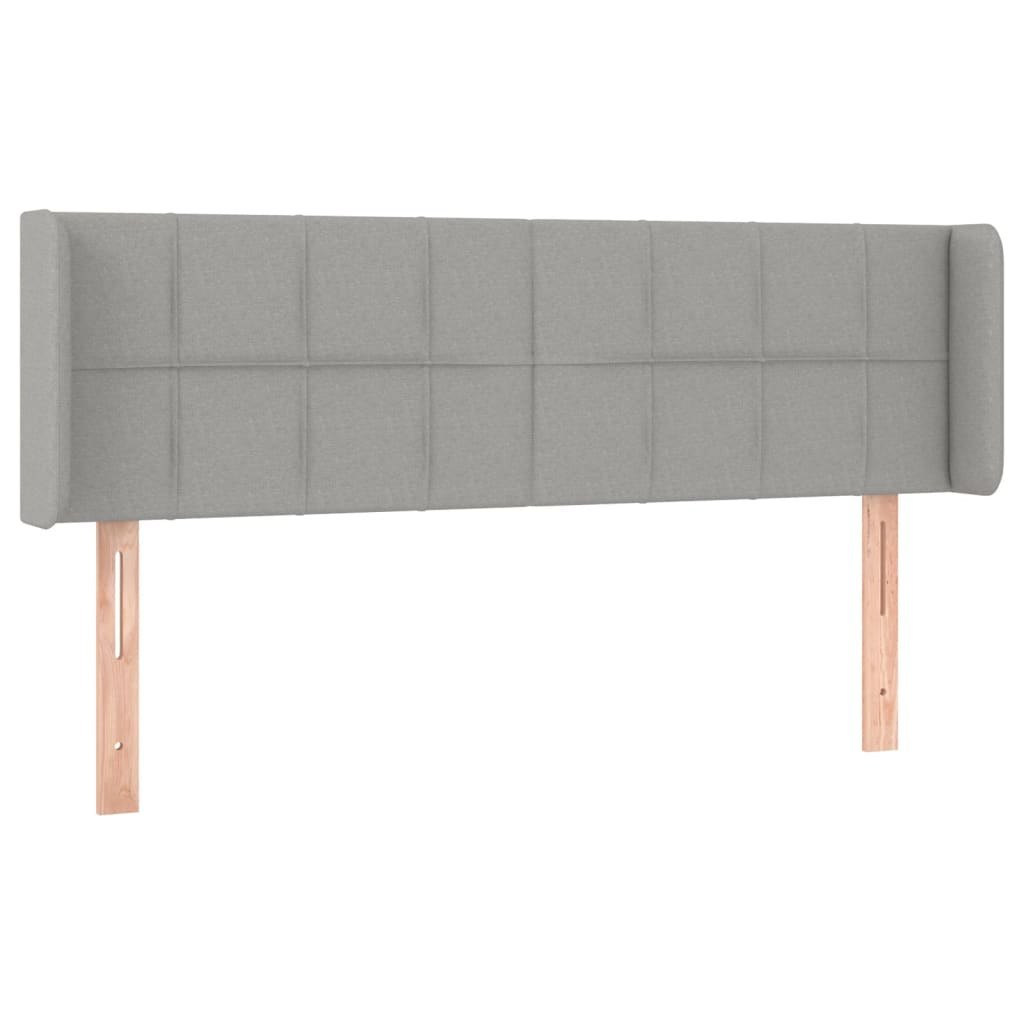 Zagłówek do łóżka z LED, jasnoszary, 147x16x78/88 cm, tkanina Lumarko!