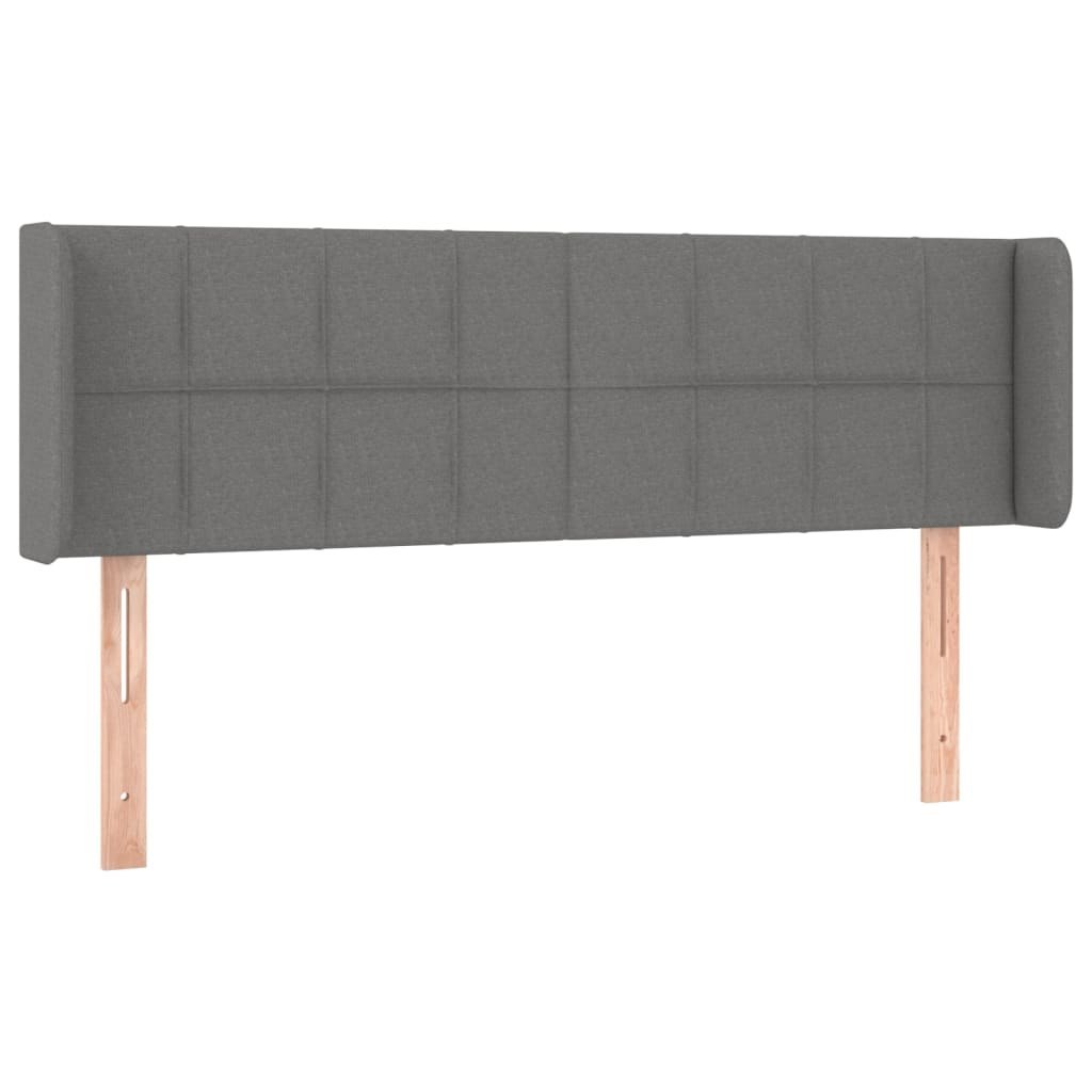 Zagłówek do łóżka z LED, ciemnoszary, 147x16x78/88 cm, tkanina Lumarko!