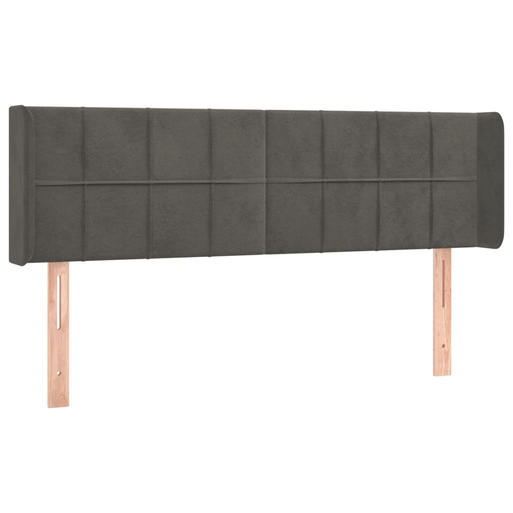 Zagłówek do łóżka z LED, ciemnoszary, 147x16x78/88 cm, aksamit Lumarko!