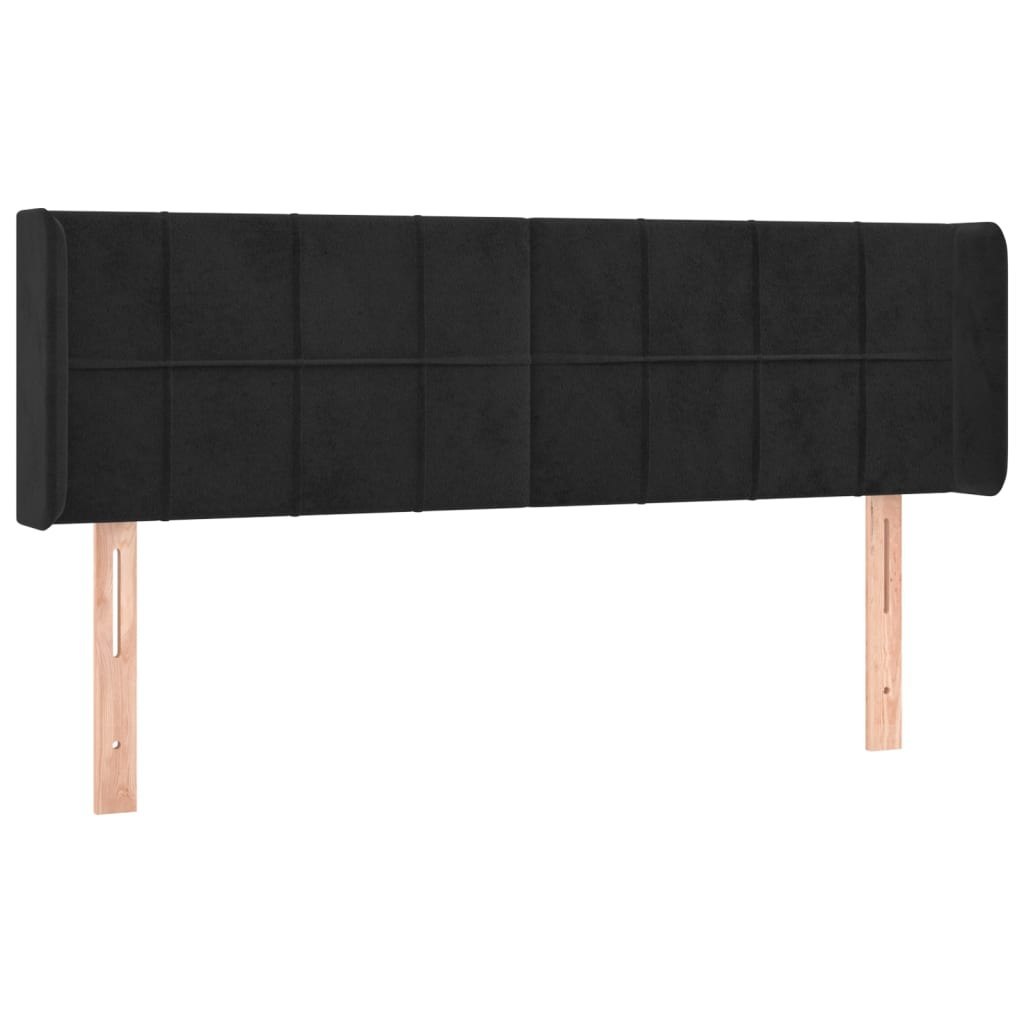 Zagłówek do łóżka z LED, czarny, 147x16x78/88 cm, aksamit Lumarko!