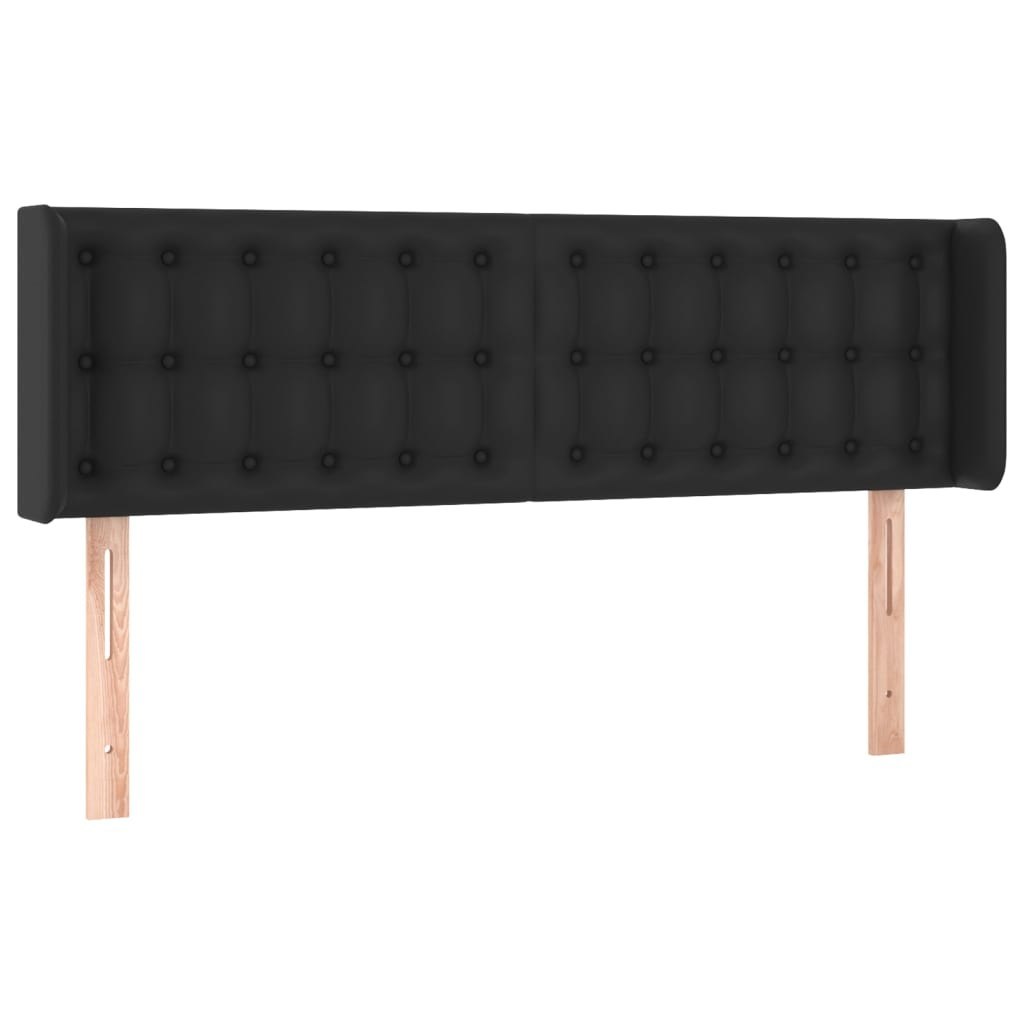 Zagłówek do łóżka z LED, czarny, 147x16x78/88cm, sztuczna skóra Lumarko!
