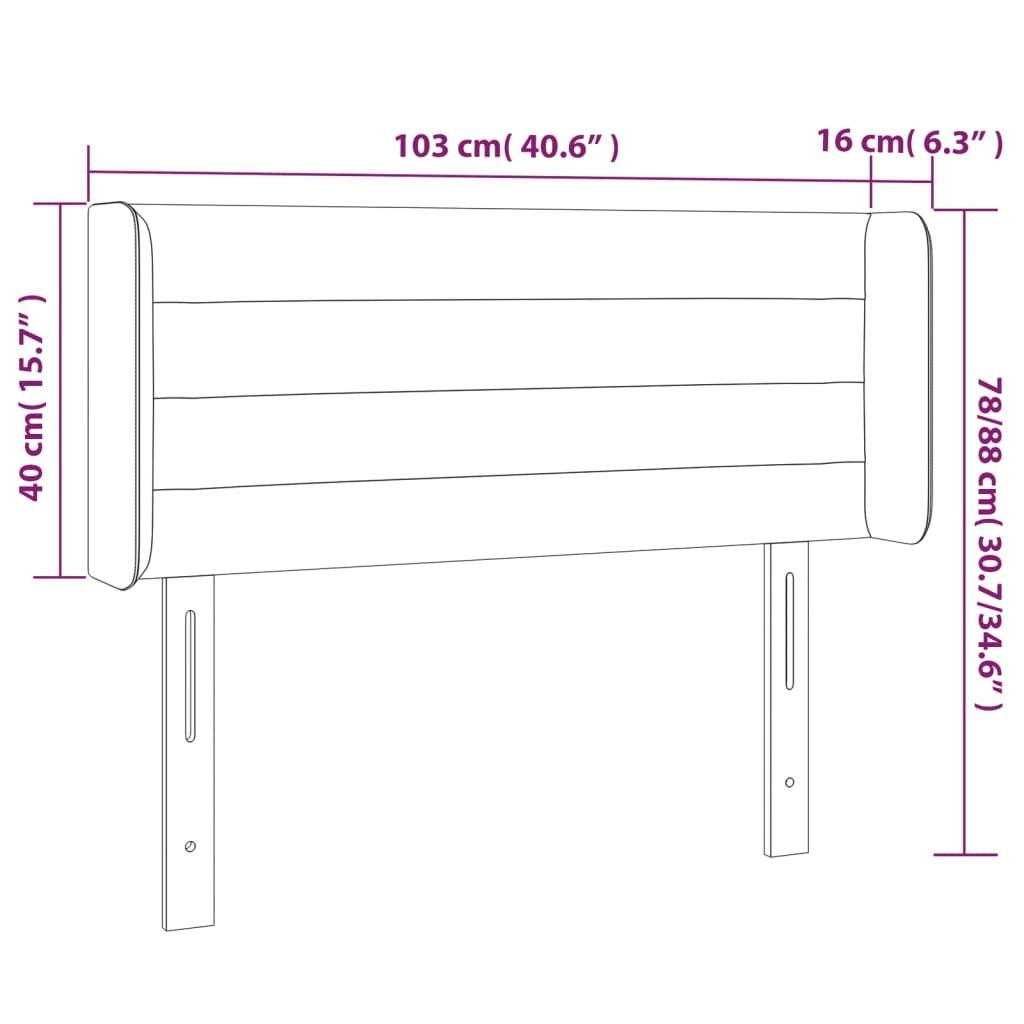 Zagłówek do łóżka z LED, ciemnoszary, 103x16x78/88 cm, tkanina Lumarko!