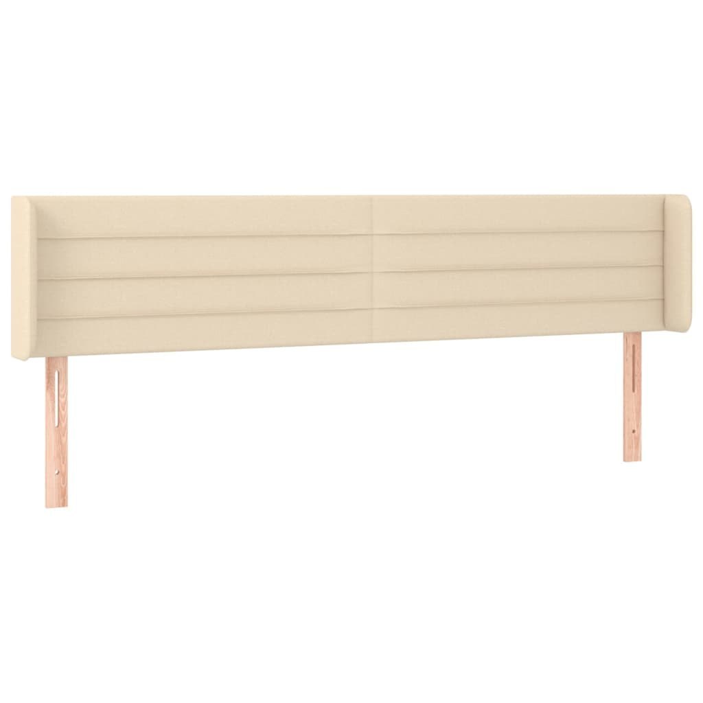 Zagłówek do łóżka z LED, kremowy, 183x16x78/88 cm, tkanina Lumarko!