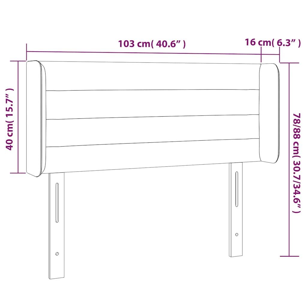 Zagłówek do łóżka z LED ciemnoniebieski 103x16x78/88 cm aksamit Lumarko!