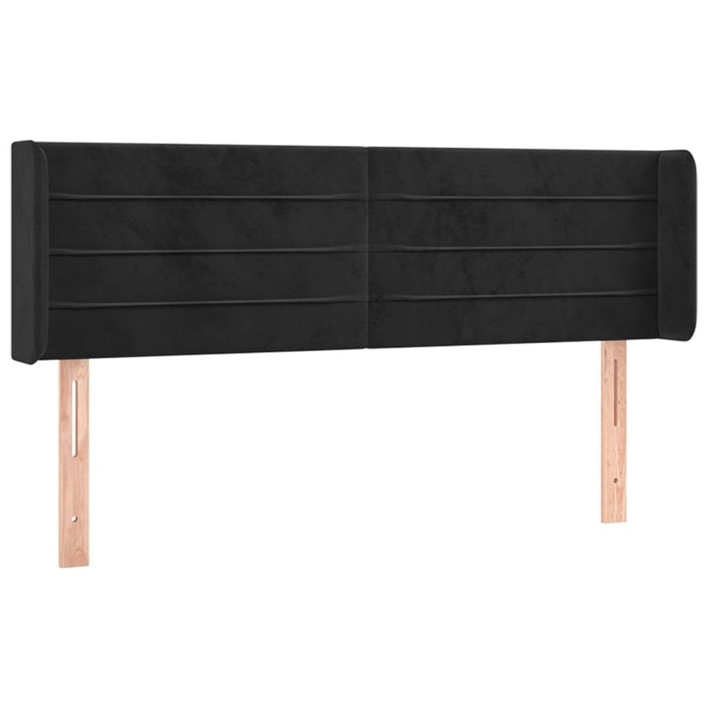 Zagłówek do łóżka z LED, czarny, 147x16x78/88 cm, aksamit Lumarko!