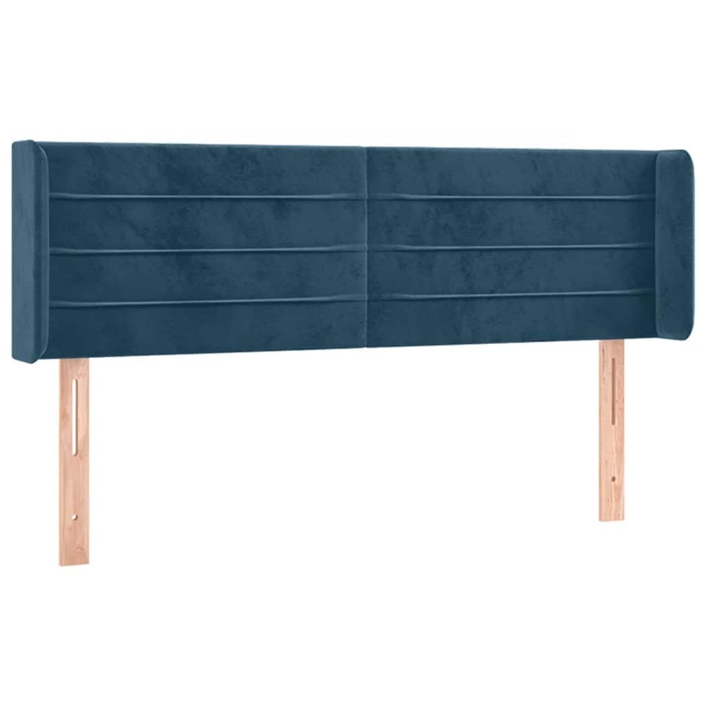 Zagłówek do łóżka z LED ciemnoniebieski 147x16x78/88 cm aksamit Lumarko!