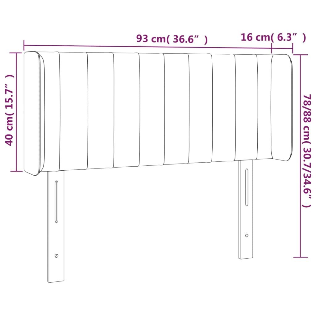 Zagłówek do łóżka z LED, ciemnoszary, 93x16x78/88 cm, tkanina Lumarko!