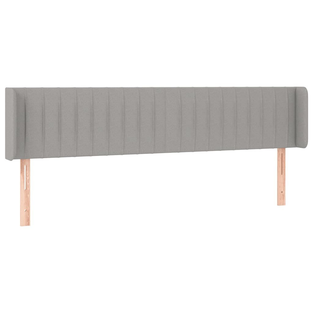 Zagłówek do łóżka z LED, jasnoszary, 183x16x78/88 cm, tkanina Lumarko!