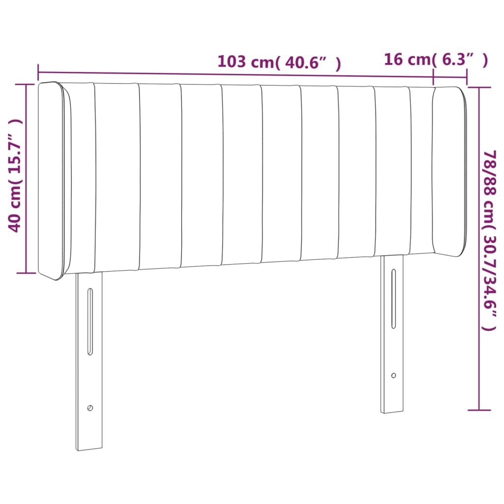 Zagłówek do łóżka z LED, czarny, 103x16x78/88 cm, aksamit Lumarko!