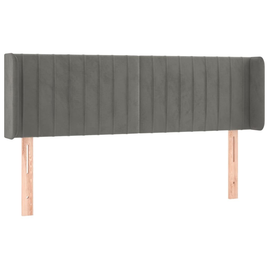 Zagłówek do łóżka z LED, jasnoszary, 147x16x78/88 cm, aksamit Lumarko!