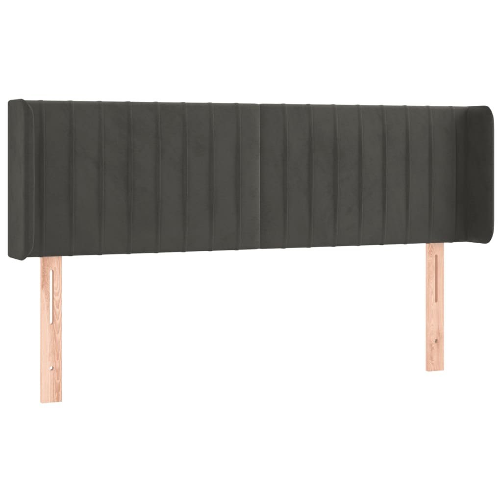 Zagłówek do łóżka z LED, ciemnoszary, 147x16x78/88 cm, aksamit Lumarko!