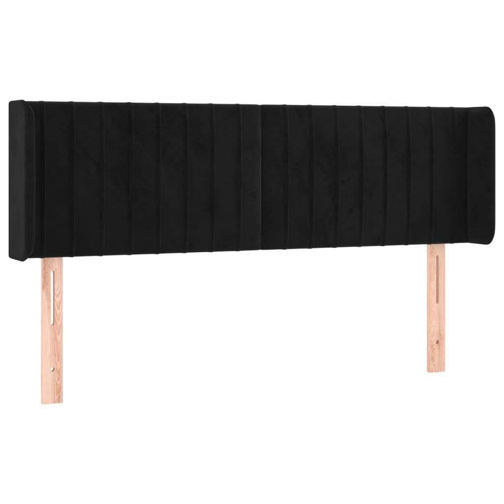Zagłówek do łóżka z LED, czarny, 147x16x78/88 cm, aksamit Lumarko!