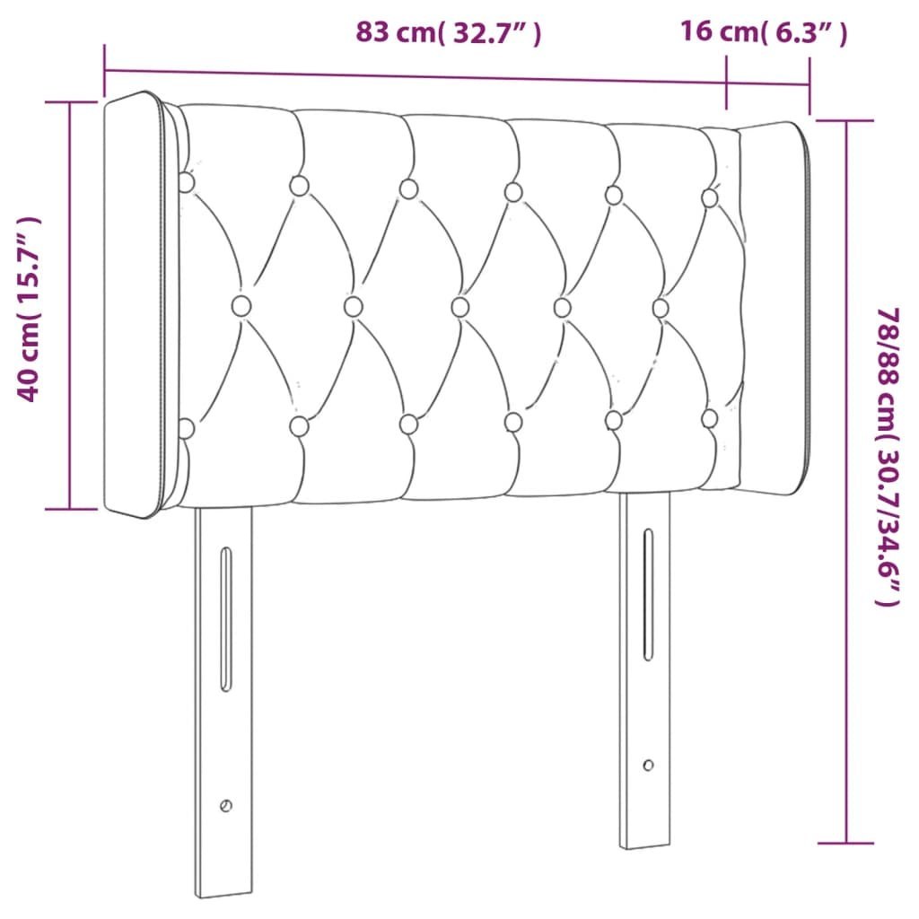 Zagłówek do łóżka z LED, niebieski, 83x16x78/88 cm, tkanina Lumarko!