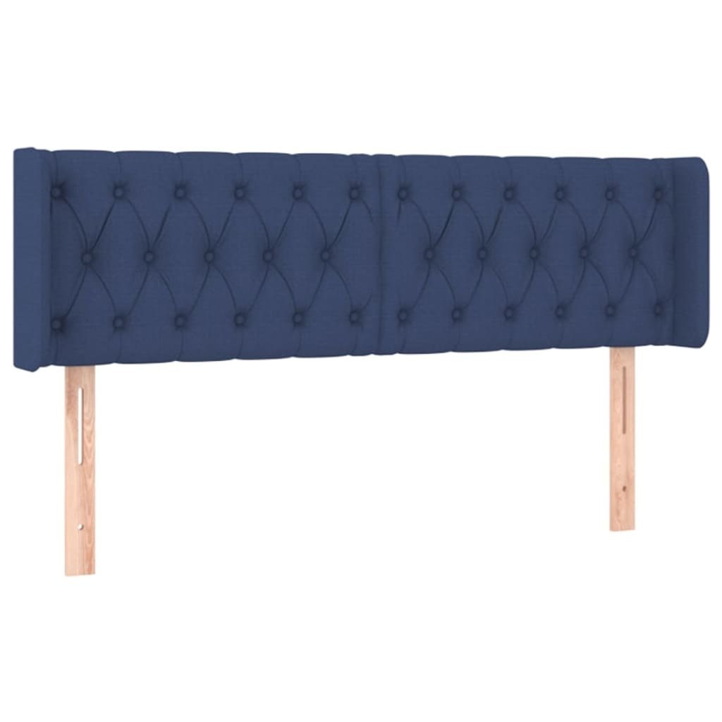 Zagłówek do łóżka z LED, niebieski, 147x16x78/88 cm, tkanina Lumarko!