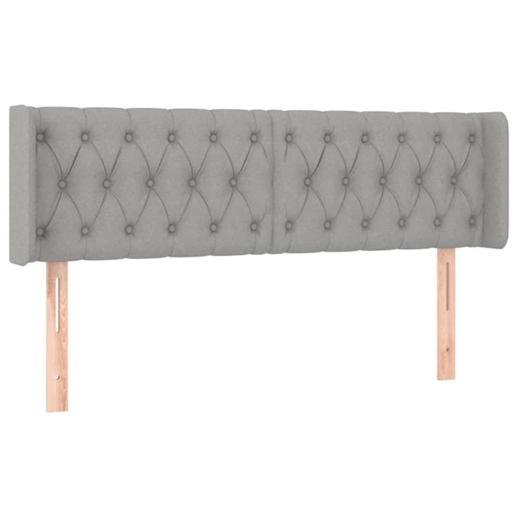 Zagłówek do łóżka z LED, jasnoszary, 163x16x78/88 cm, tkanina Lumarko!