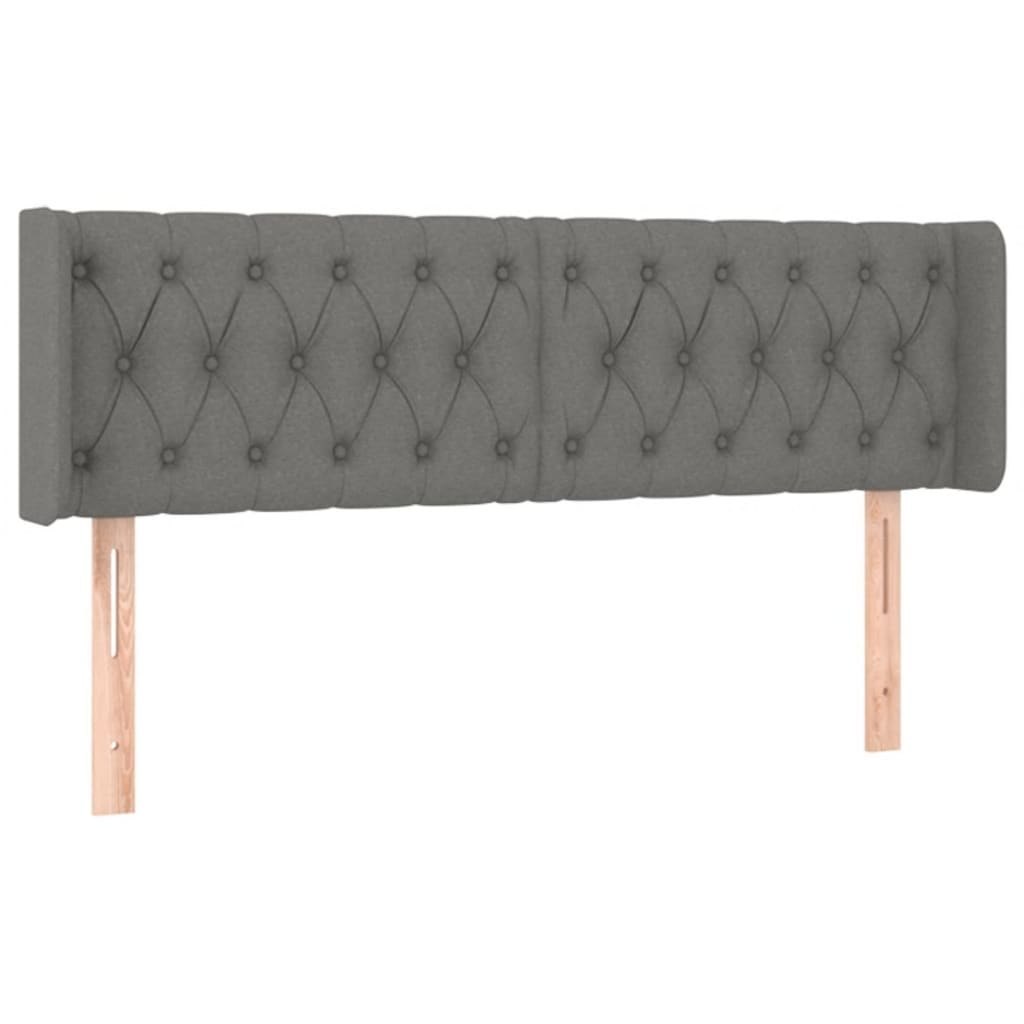 Zagłówek do łóżka z LED, ciemnoszary, 163x16x78/88 cm, tkanina Lumarko!