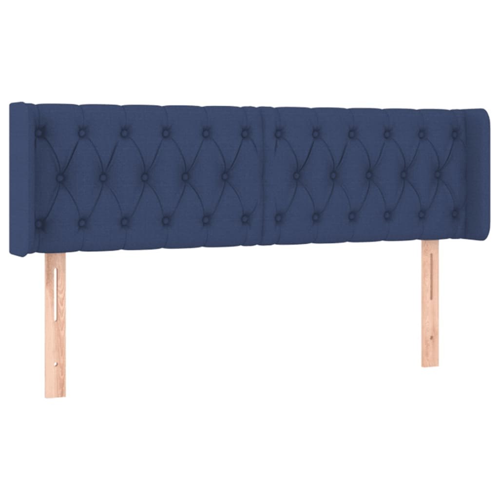Zagłówek do łóżka z LED, niebieski, 163x16x78/88 cm, tkanina Lumarko!