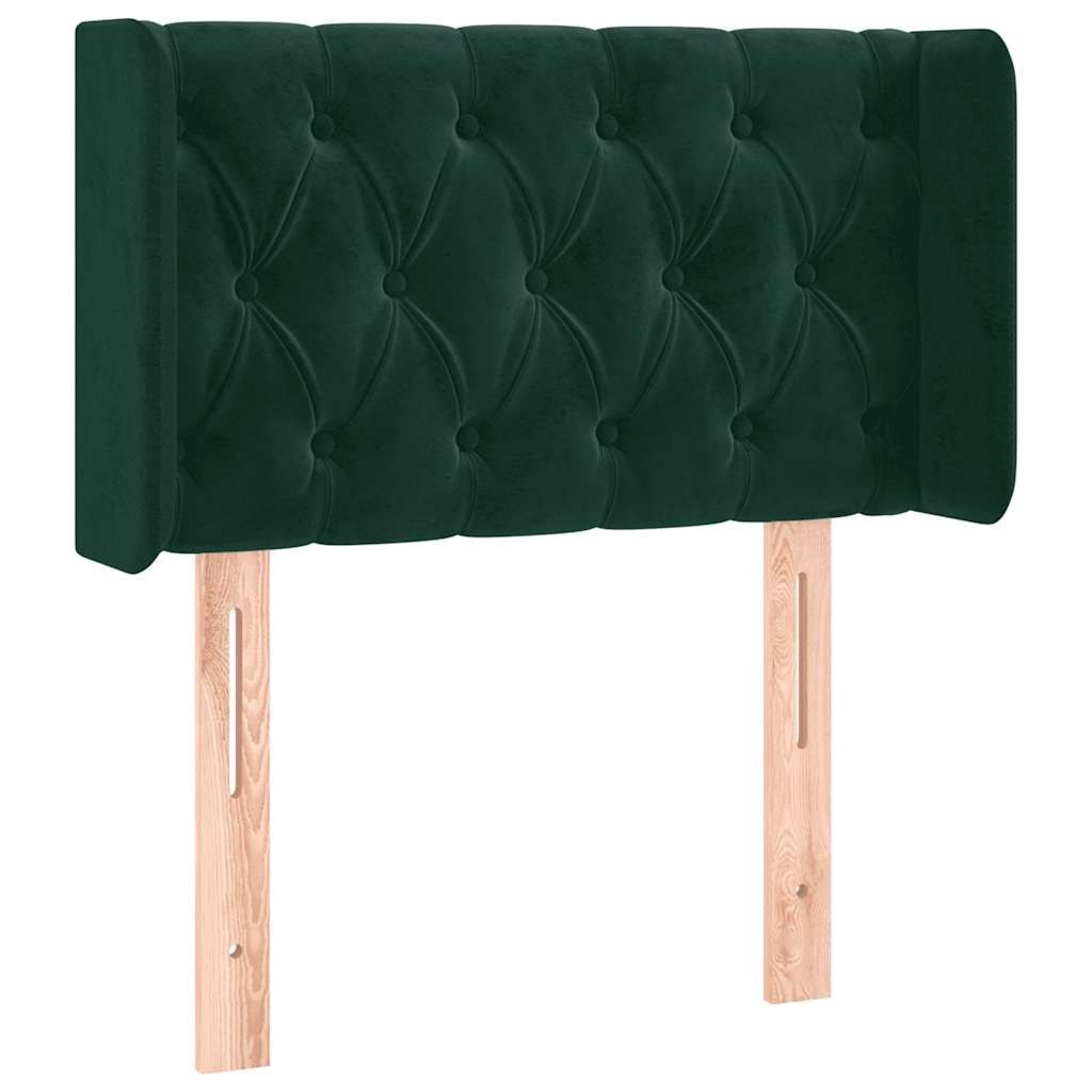 Zagłówek do łóżka z LED, ciemnozielony, 83x16x78/88 cm, aksamit Lumarko!