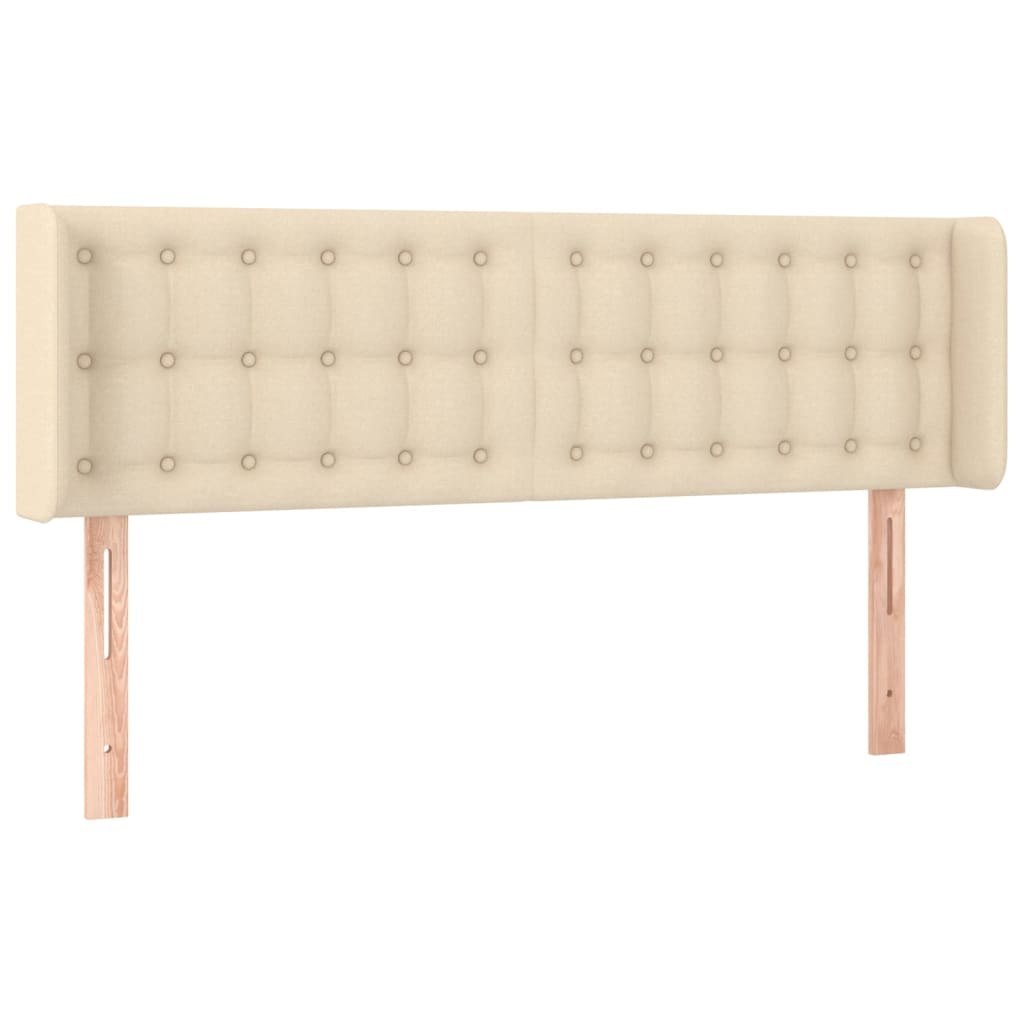 Zagłówek do łóżka z LED, kremowy, 147x16x78/88 cm, tkanina Lumarko!