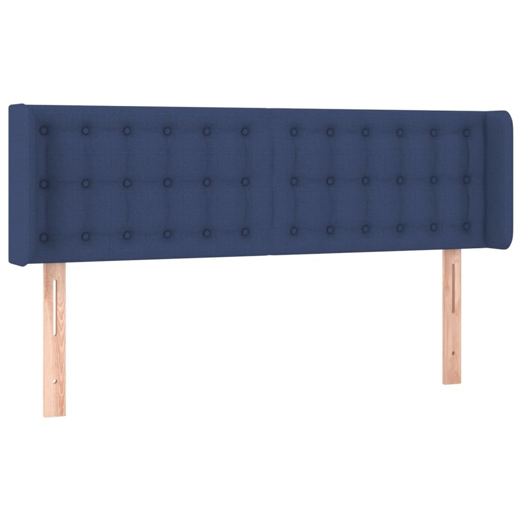 Zagłówek do łóżka z LED, niebieski, 147x16x78/88 cm, tkanina Lumarko!