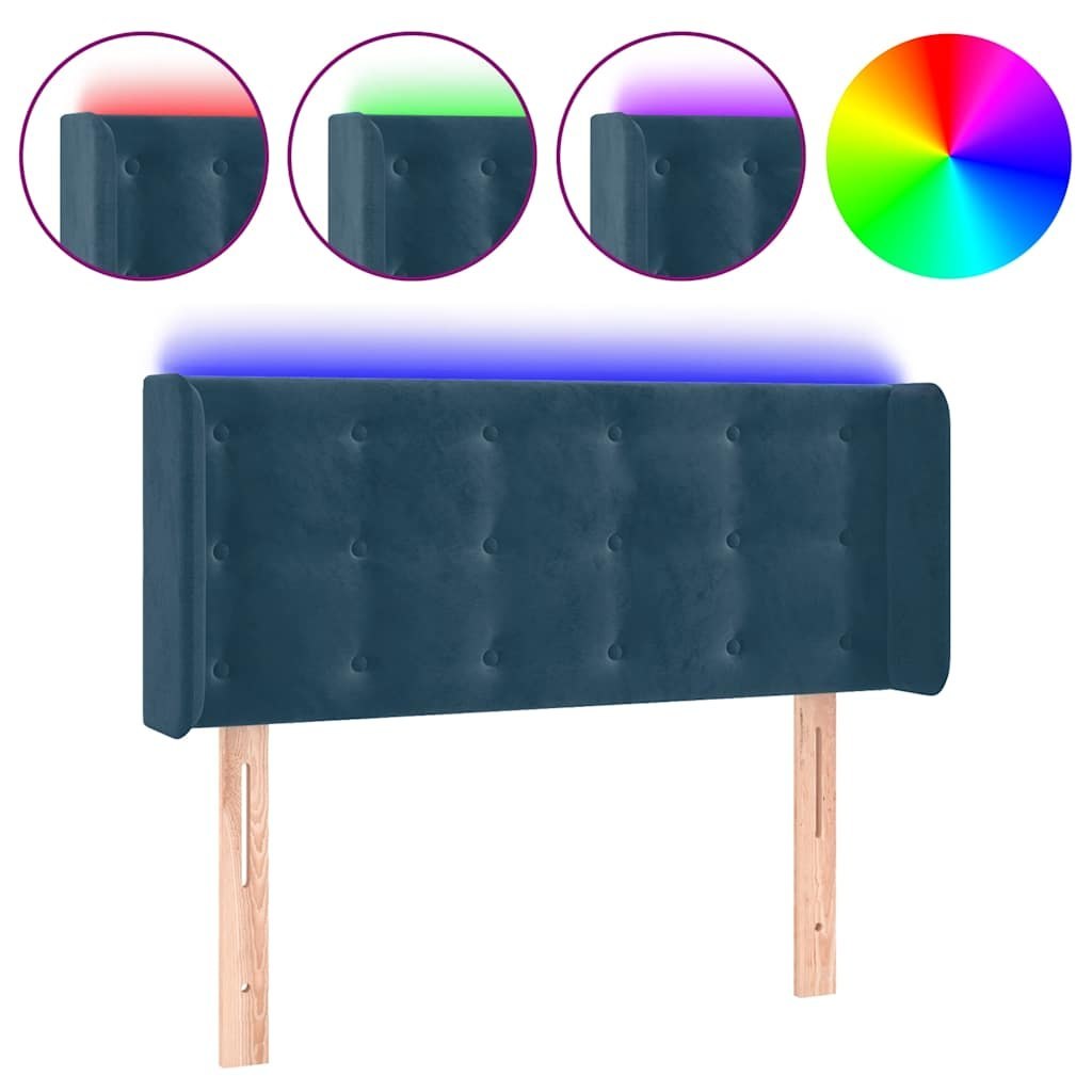 Zagłówek do łóżka z LED, ciemnoniebieski 93x16x78/88cm, aksamit Lumarko!