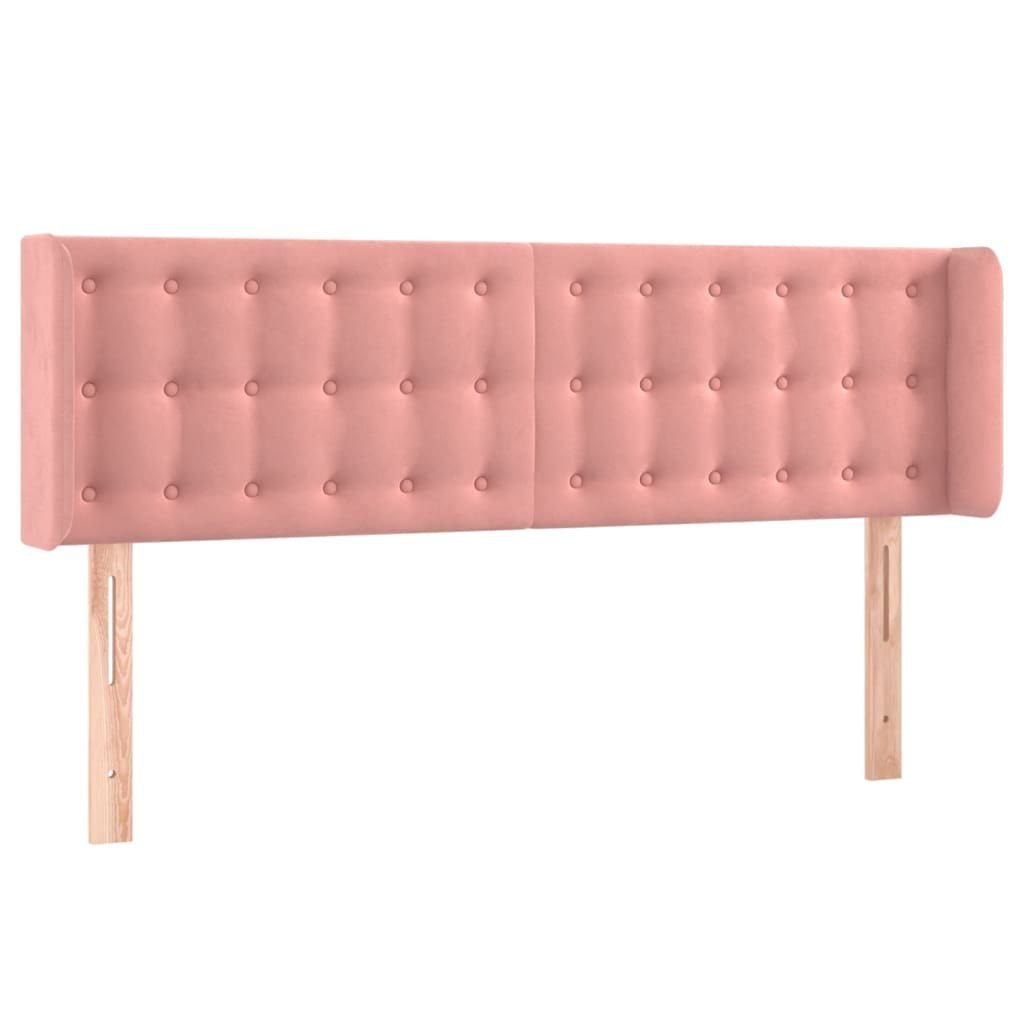 Zagłówek do łóżka z LED, różowy, 147x16x78/88 cm, aksamit Lumarko!