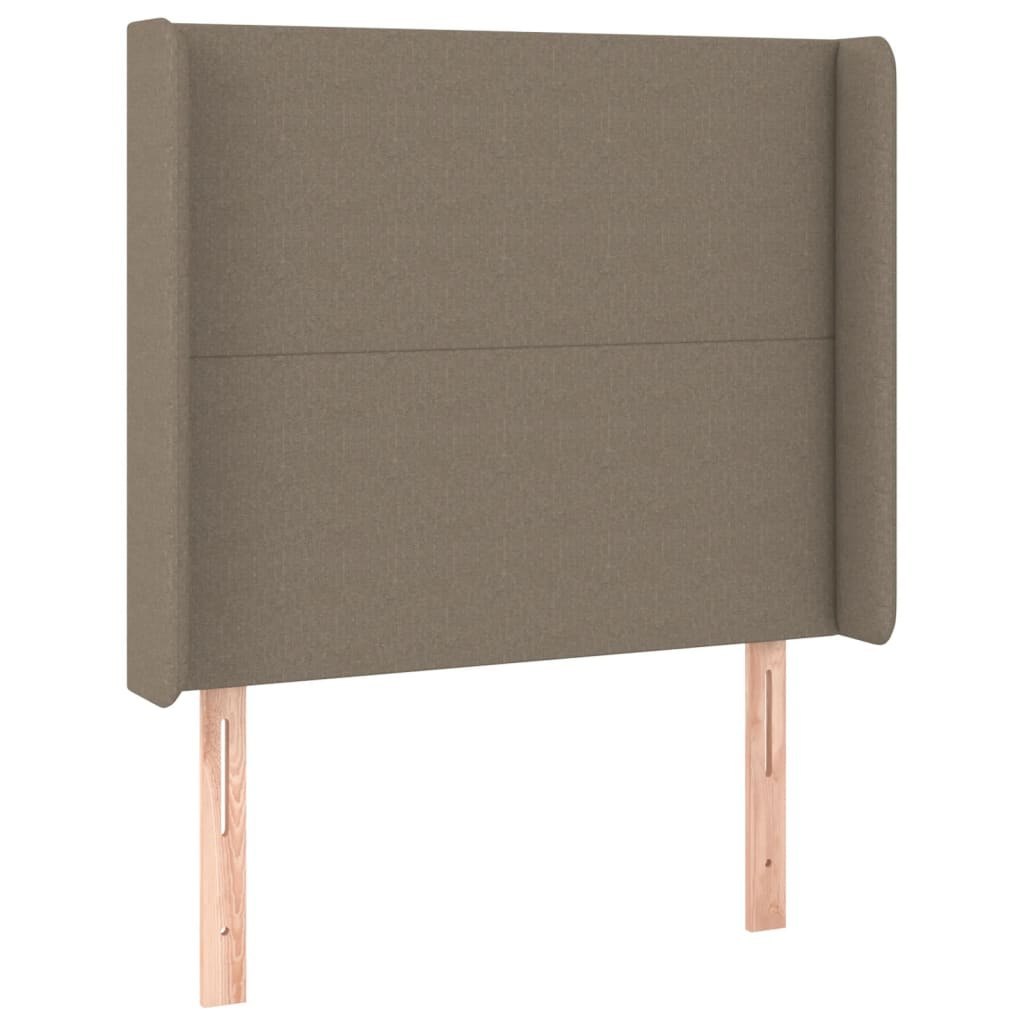 Zagłówek do łóżka z LED, taupe, 103x16x118/128 cm, tkanina Lumarko!