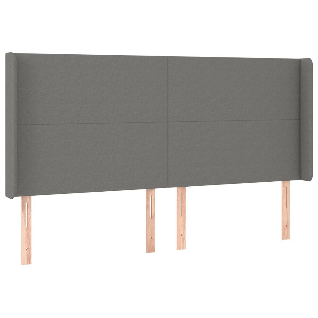 Zagłówek do łóżka z LED, ciemnoszary, 163x16x118/128cm, tkanina Lumarko!