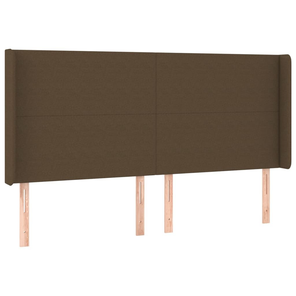 Zagłówek do łóżka z LED ciemnobrązowy 183x16x118/128 cm tkanina Lumarko!