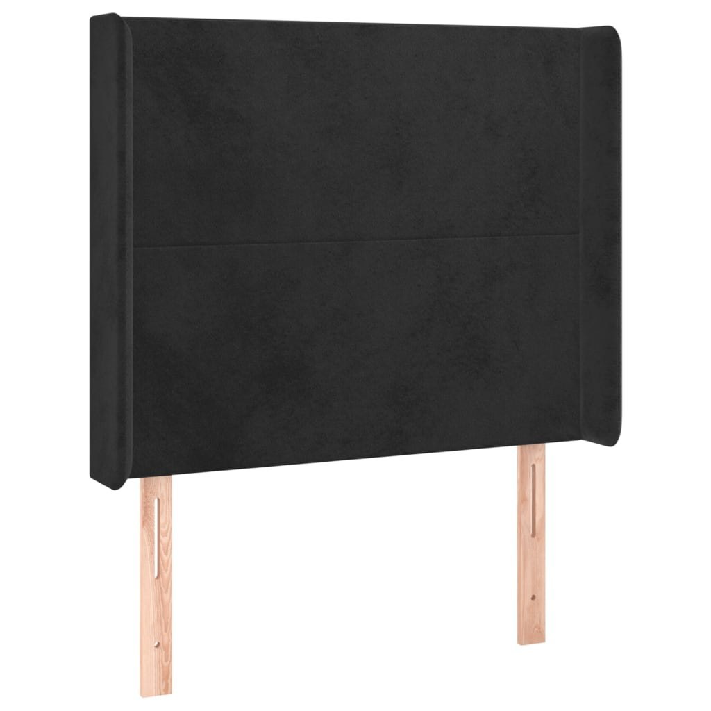 Zagłówek do łóżka z LED, czarny, 93x16x118/128 cm, aksamit Lumarko!