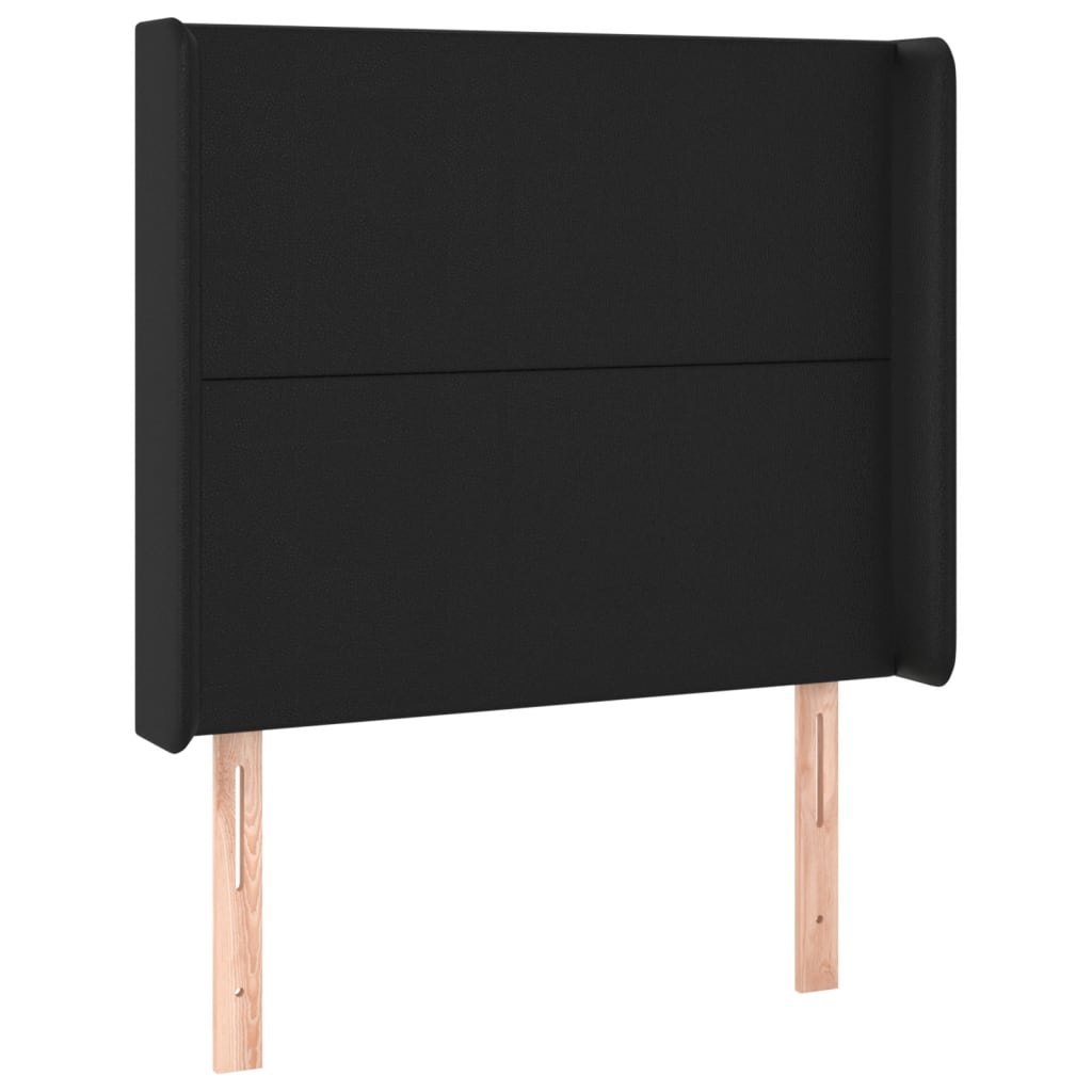 Zagłówek do łóżka z LED, czarny 83x16x118/128 cm sztuczna skóra Lumarko!