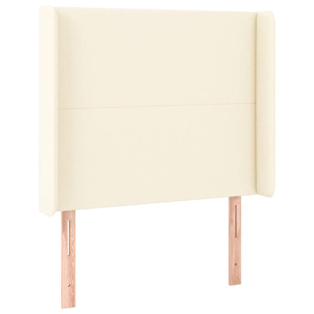 Zagłówek do łóżka z LED kremowy 93x16x118/128 cm sztuczna skóra Lumarko!