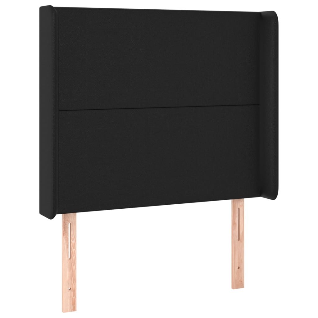 Zagłówek do łóżka z LED, czarny 103x16x118/128cm sztuczna skóra Lumarko!
