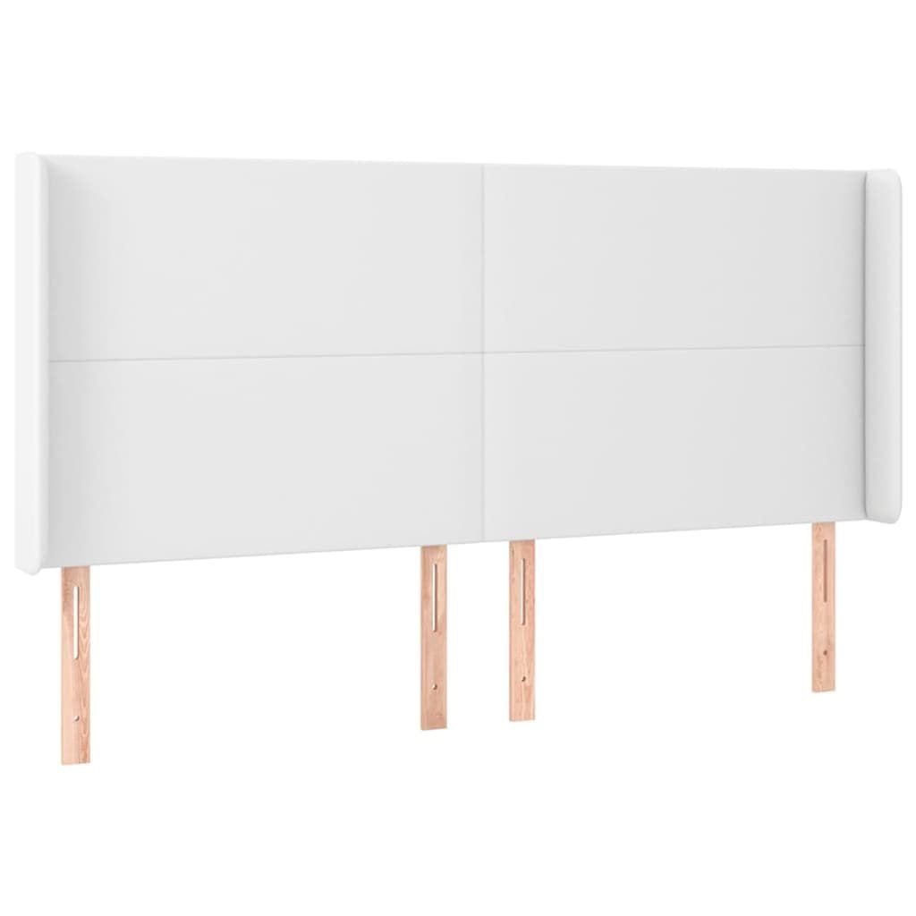 Zagłówek do łóżka z LED, biały, 203x16x118/128cm sztuczna skóra Lumarko!