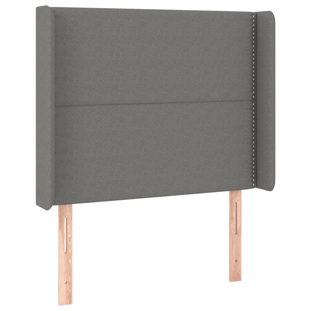 Zagłówek do łóżka z LED, ciemnoszary, 93x16x118/128 cm, tkanina Lumarko!