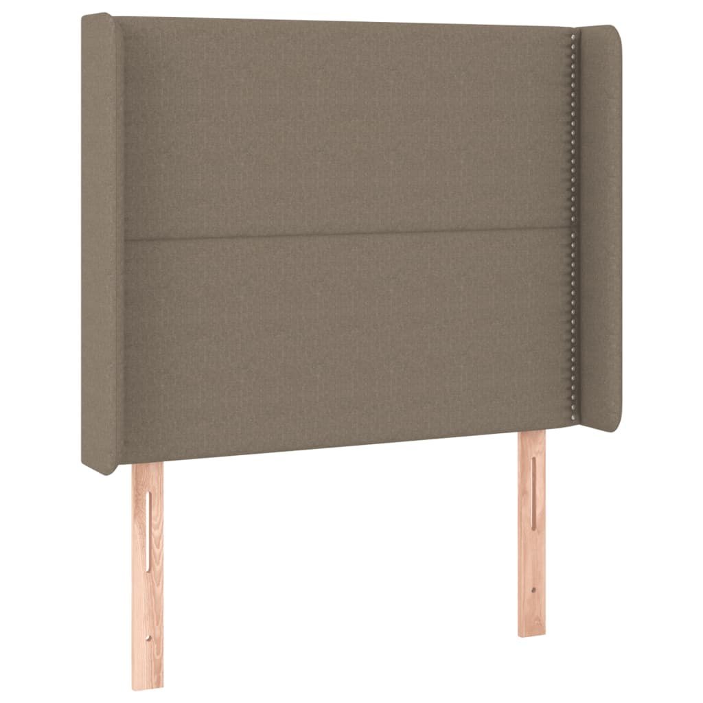Zagłówek do łóżka z LED, taupe, 103x16x118/128 cm, tkanina Lumarko!