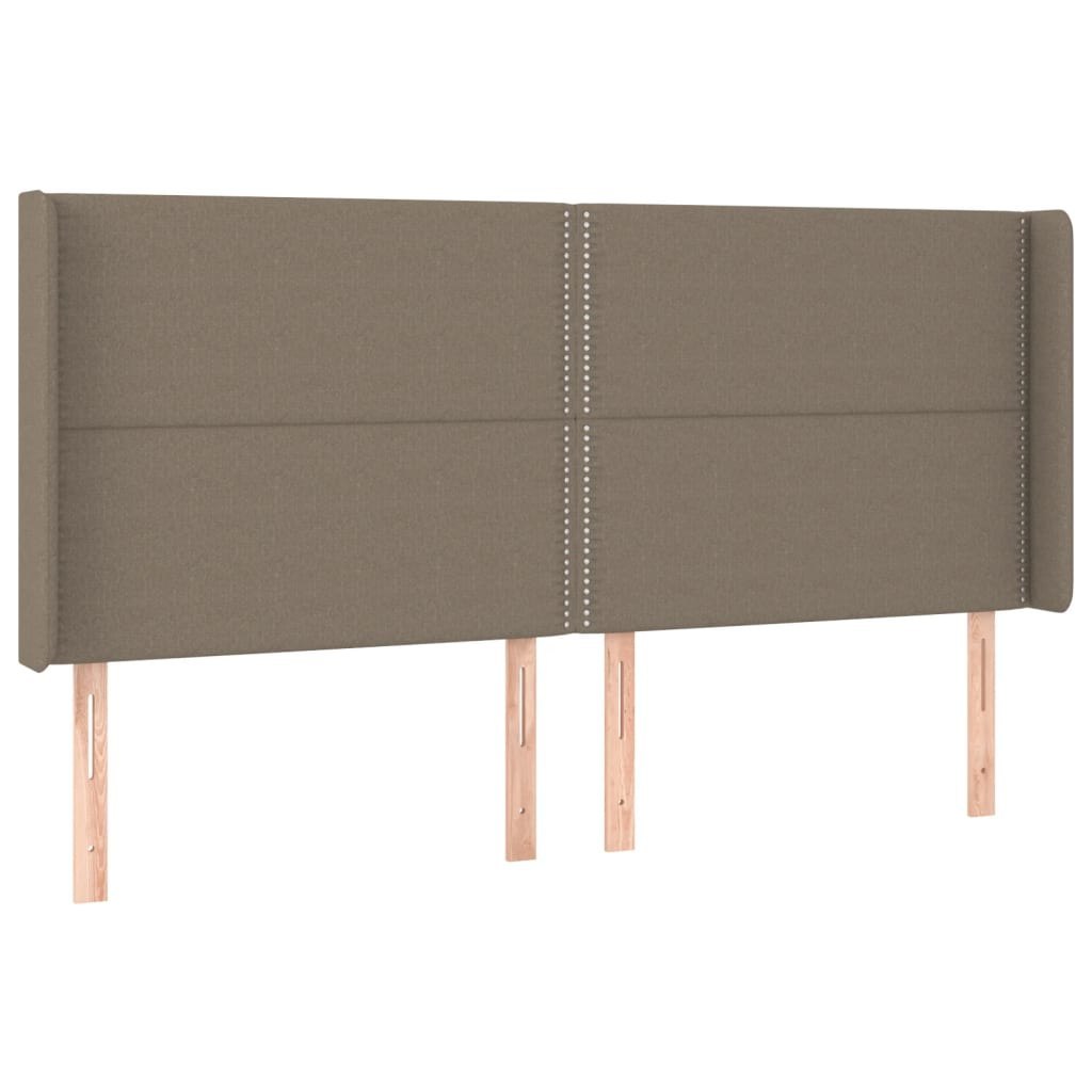 Zagłówek do łóżka z LED, taupe, 203x16x118/128 cm, tkanina Lumarko!