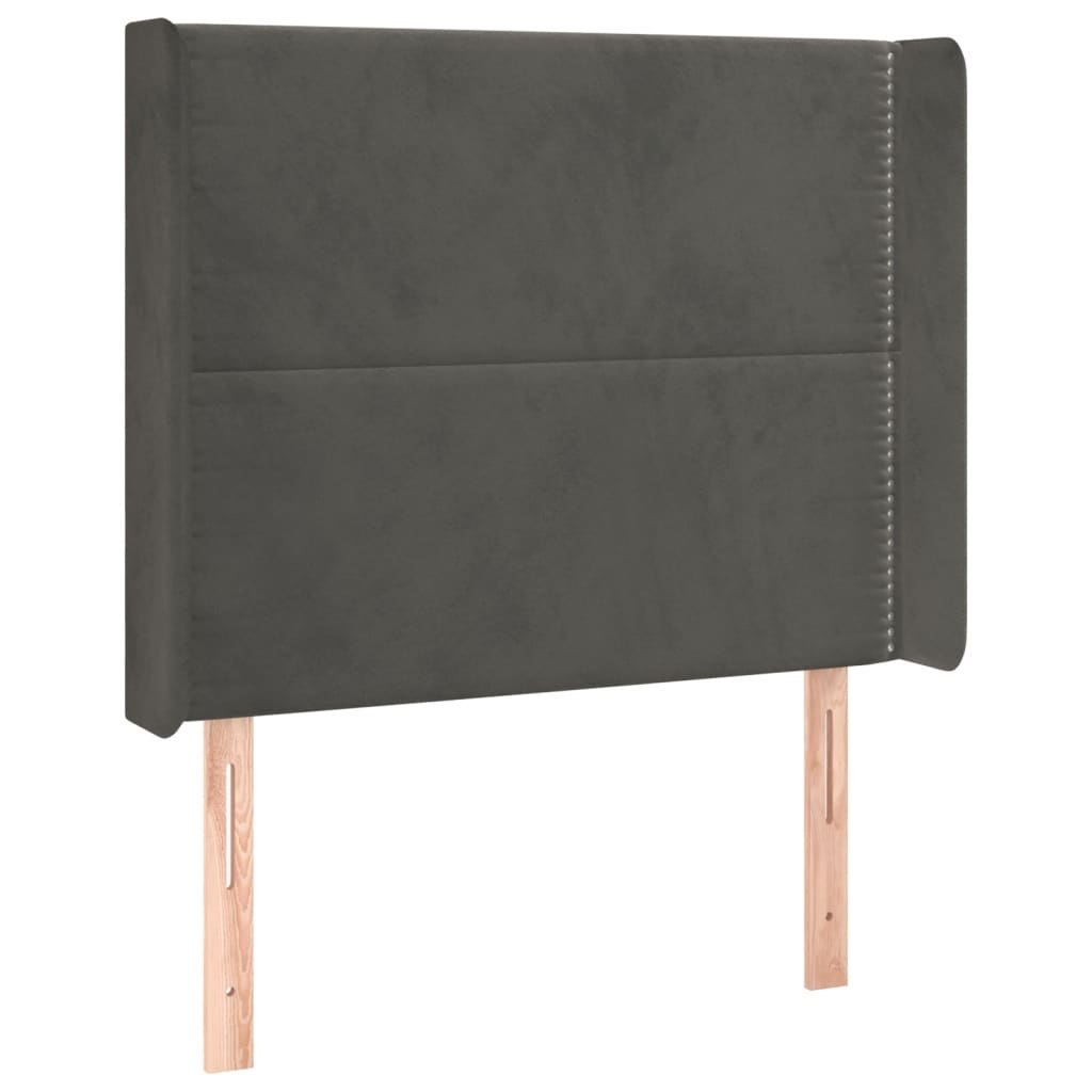 Zagłówek do łóżka z LED, ciemnoszary, 93x16x118/128 cm, aksamit Lumarko!