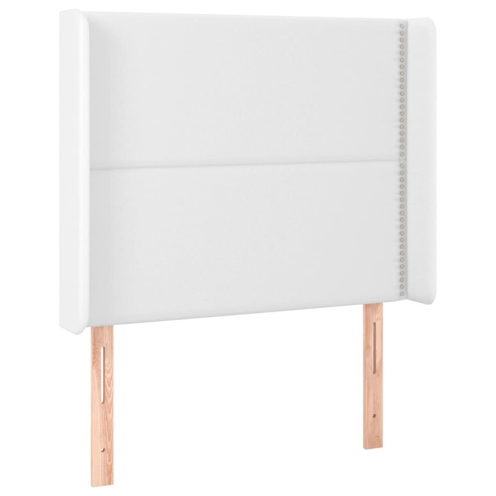 Zagłówek do łóżka z LED, biały, 103x16x118/128cm sztuczna skóra Lumarko!