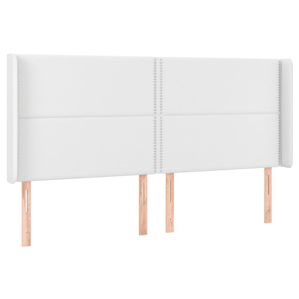 Zagłówek do łóżka z LED, biały, 203x16x118/128cm sztuczna skóra Lumarko!