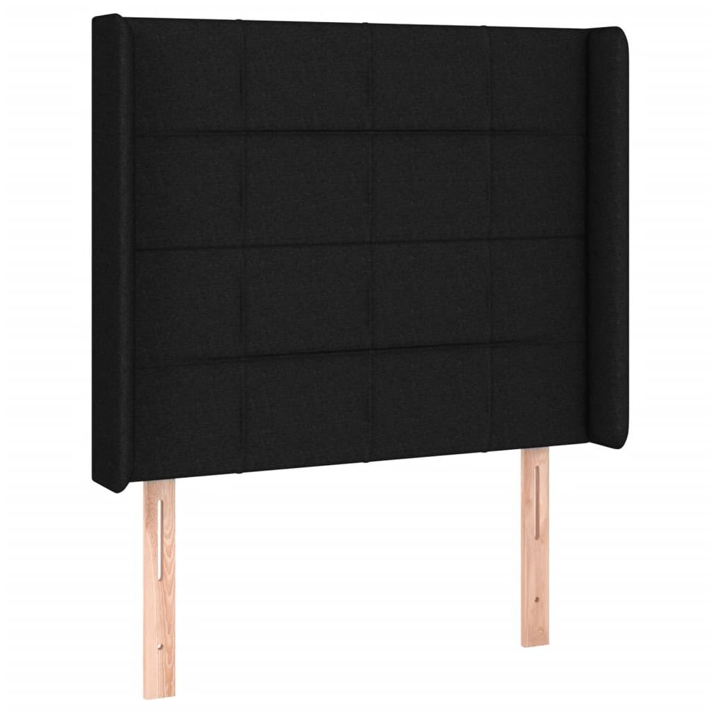 Zagłówek do łóżka z LED, czarny, 93x16x118/128 cm, tkanina Lumarko!