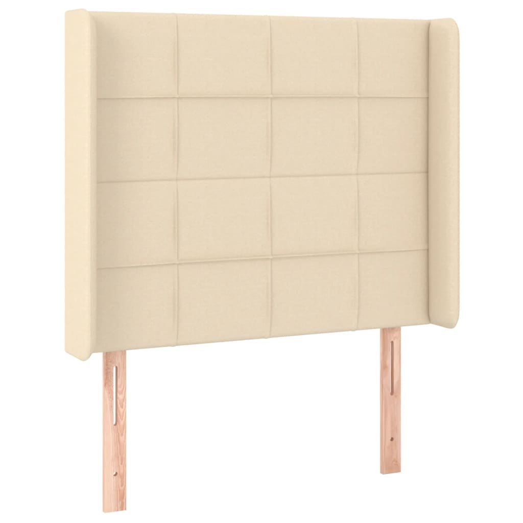 Zagłówek do łóżka z LED, kremowy, 93x16x118/128 cm, tkanina Lumarko!