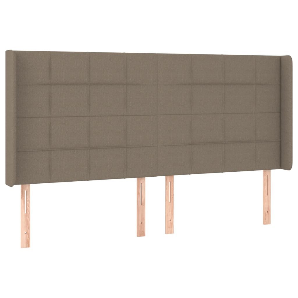 Zagłówek do łóżka z LED, taupe, 183x16x118/128 cm, tkanina Lumarko!