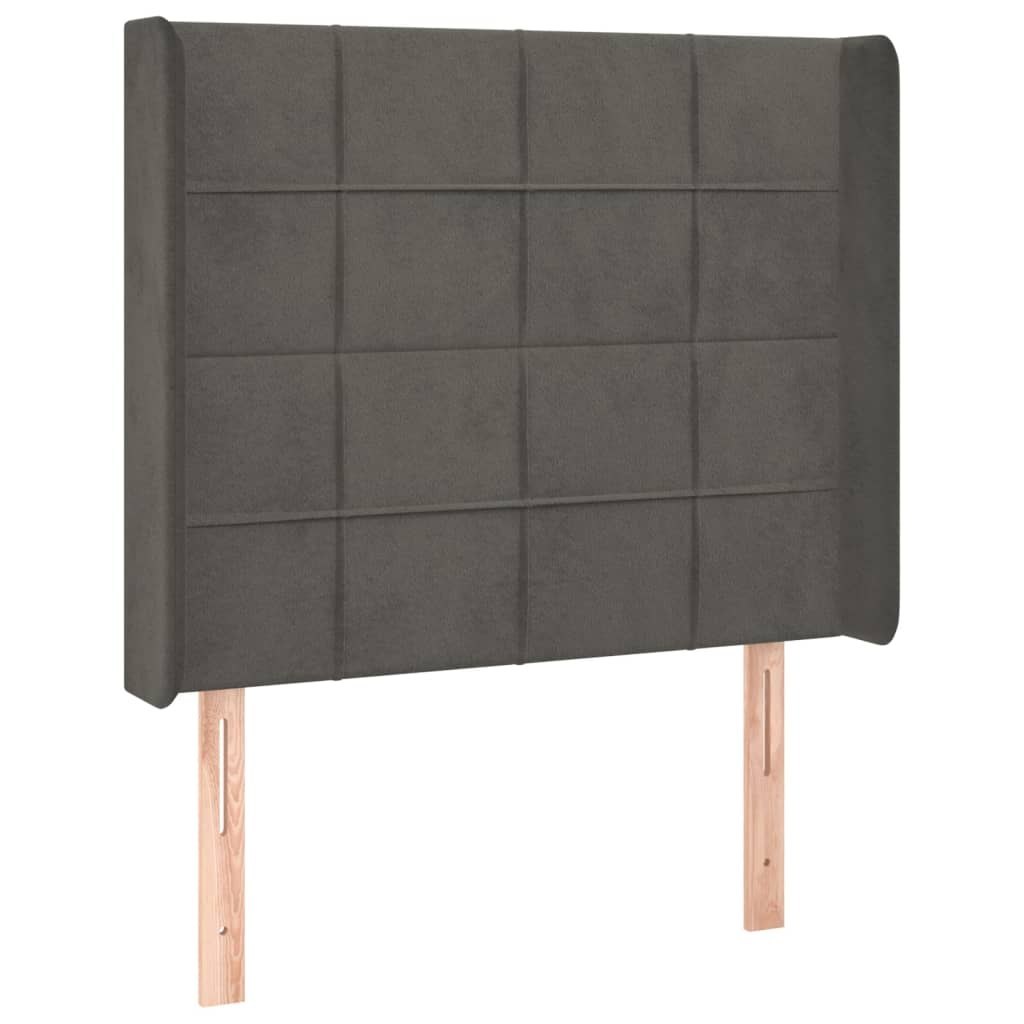 Zagłówek do łóżka z LED, ciemnoszary, 83x16x118/128 cm, aksamit Lumarko!