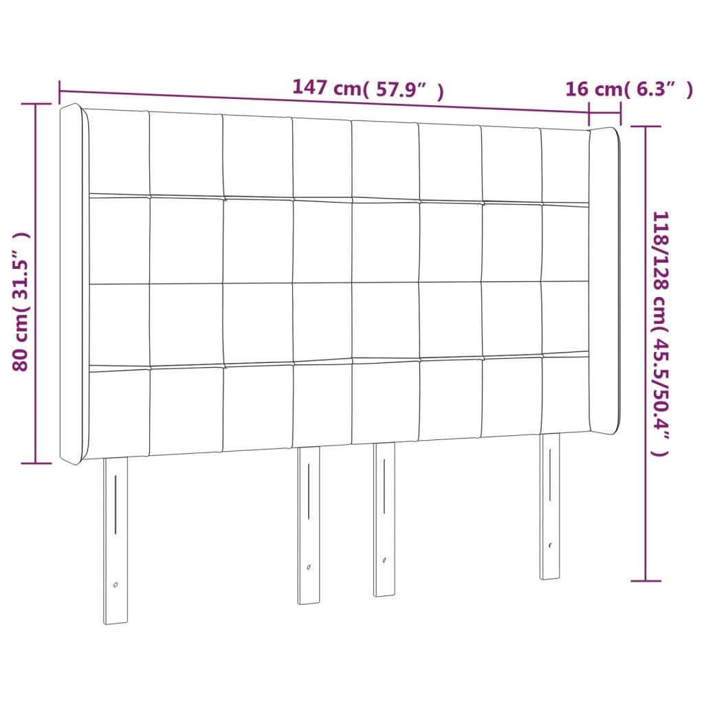 Zagłówek do łóżka z LED, różowy, 147x16x118/128 cm, aksamit Lumarko!