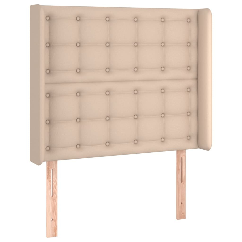 Zagłówek do łóżka z LED, cappuccino, 93x16x118/128 cm, ekoskóra Lumarko!