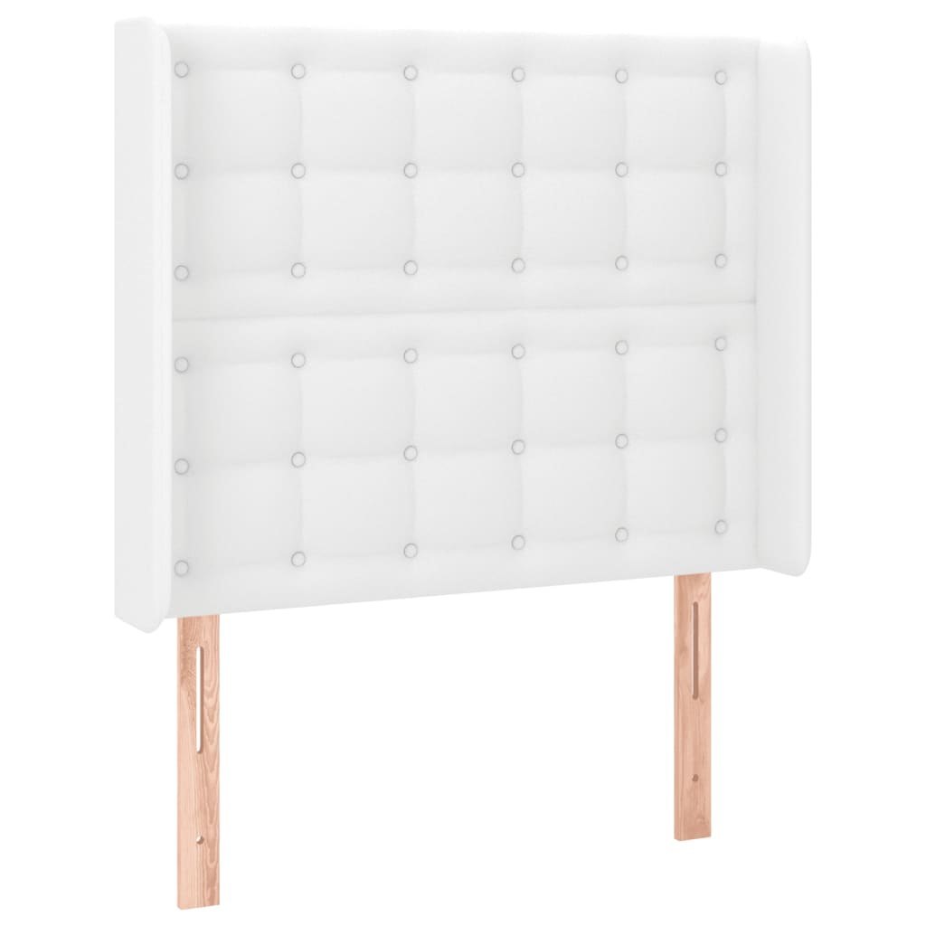 Zagłówek do łóżka z LED, biały, 103x16x118/128cm sztuczna skóra Lumarko!